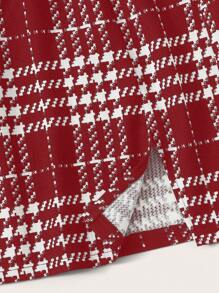 SHEIN EZwear 大码针织格子裙