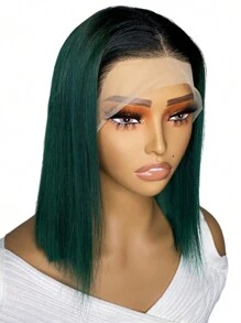 12英寸1b/綠色直髮假髮13x4全綁扣假髮露綻短髮奧布雷假髮 - S1/Green - 查看 3