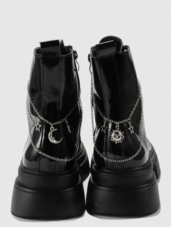 ROMWE Fairycore 2pcs Gothic Style Chain Decoration With Stars/Sun/Moon For Shoes And Boots Fall