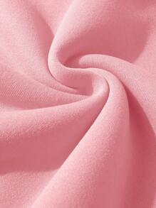 SHEIN EZwear 女式粉紅圓領印花套頭衫 - 粉色 - 查看 7