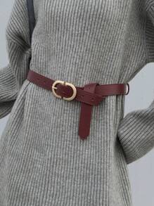 DAZY Cinturón De Hebilla De Piel Sintética Burdeos - Burdeos - Ver 3