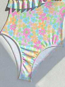 Swim Mod Của phụ nữ Một miếng Hoa In Đồ bơi Với Dây đai mỏng - Nhiều màu - Xem 4