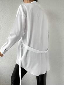 RueChic Ladies' Long Beaded Dress - White - View 2