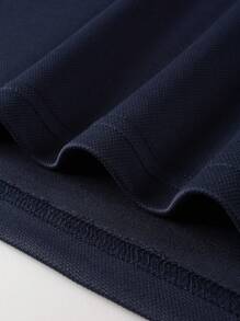 Manfinity Homme Men's Plaid Long Sleeve Polo Shirt - Royal Blue - View 5