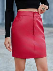 Anewsta Jupe en PU Uni