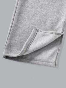 SHEIN Unity Của phụ nữ Màu xám Áo nỉ Và Quần thể thao Bộ - Xám - Xem 6