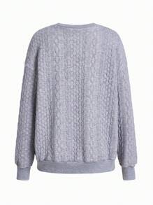 SHEIN Maternity Solid Color Sweatshirt 3pcs/Set, For Winter - Multicolor - View 4