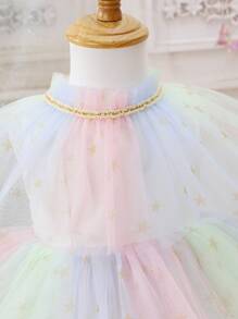 嬰兒女童多色多層紗裙禮服裙 - 彩色 - 查看 6