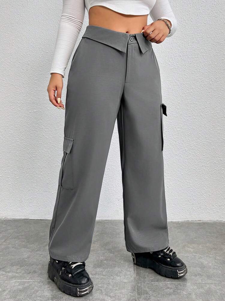 Women's Plus Size Cargo Pocket Casual Pants