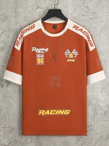 Manfinity EMRG Nam In Hằng ngày Áo thun - trái cam - Xem 2