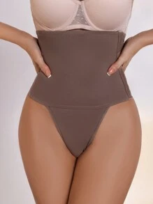 女款高腰收腹提臀塑身褲 - 咖啡棕 - 查看 5