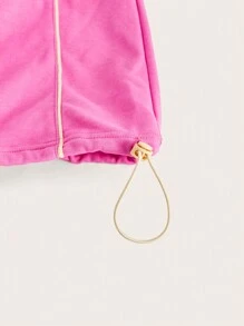 SHEINNeu Contrast Piping Slant Pocket Pants - Pink - View 5