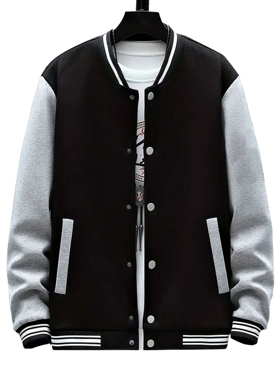 Chaqueta Universitaria Para Hombre De Bloques De Color De Polar - Multicolor - Ver 1