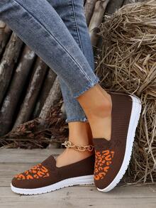 女款刺繡平底休閒運動鞋 - 紅色 - 查看 4