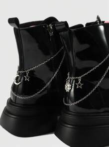 ROMWE Fairycore 2pcs Gothic Style Chain Decoration With Stars/Sun/Moon For Shoes And Boots Fall, Halloween
