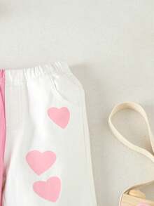 Toddler Girls' Casual & Comfortable Heart Patchwork Jeans With Embossed Pattern - Multicolor - View 6