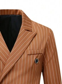 Manfinity Mode Nam Sọc Bộ đồ Bộ - Cà phê nâu - Xem 4