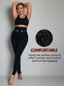 Sculpting High Waist Seamless Tummy Control Butt Lift Thigh Slimmer Shapewear Leggings