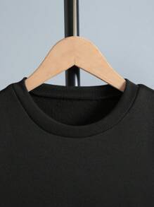 青少年男孩字母印花抓絨運動衫和運動褲兩件套