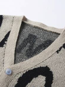 Manfinity Homme Nam Kích thước lớn Mẫu chữ Áo len Mở Áo len - Nhiều màu - Xem 8