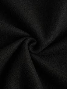 SHEIN EZwear Text Pattern Zipper Hoodie - Black - View 6