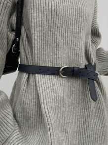 DAZY 深藍色pu皮革扣帶