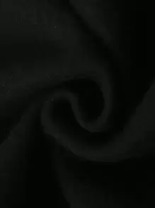 Manfinity LEGND 男裝加大碼字母印花帽衫,帶有袋袋和束口 - 黑色 - 查看 4