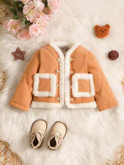 New Arrival Baby Girls' Khaki Winter Jacket