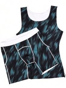 Men's Tie-dye Body Shaping Clothes Set