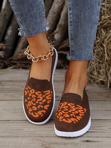 女款刺繡平底休閒運動鞋 - 紅色 - 查看 1