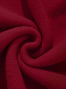 SHEIN EZwear Women's Butterfly & Chrysanthemum Printed Zipper Front Hooded Sweatshirt - Burgundy - View 7