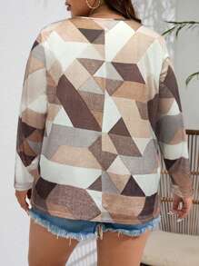 SHEIN LUNE 女款大尺碼拼布印花 T 卹 - 彩色 - 查看 2