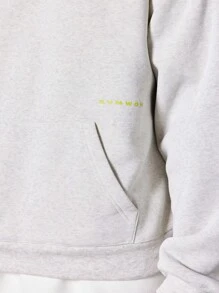 SUMWON 背面带图案印花的混色连帽衫 - 灰色 - 查看 5