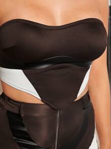 SHEIN SXY Overalls sexy outfits club  Colorblocked Racing Outfit 2pcs/set - Multicolor - View 5