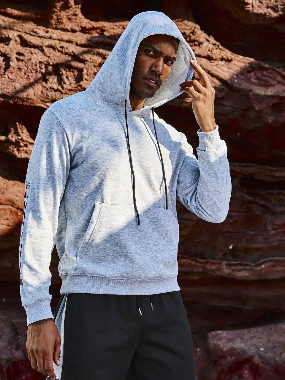 Men's Sports Sweatshirt With Slogan Print Men Sweatshirt