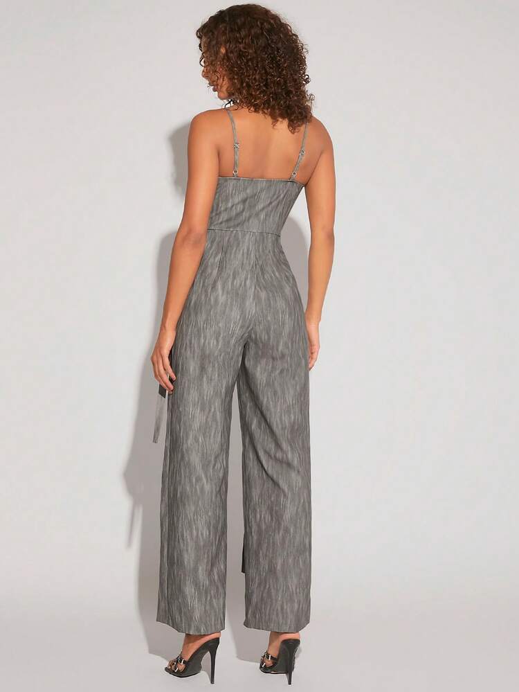 Strap Detail Pocket Wide Leg Jumpsuit