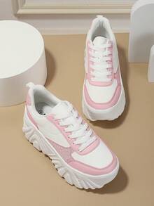 Long lanh Nền tảng Giải trí Của phụ nữ Giày dép - Màu Hồng baby - Xem 5