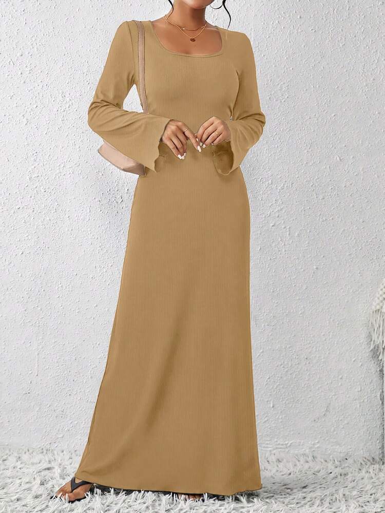 SHEIN Essnce Elegant Maxi Dress For Women - Apricot - View 5