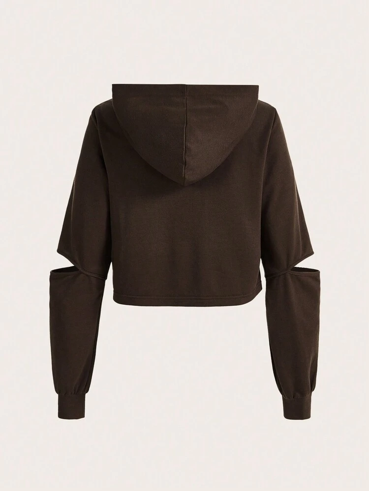 Women's Hollow Out Sleeve Hoodie Sweatshirt
