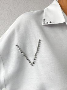 RueChic Ladies' Long Beaded Dress - White - View 4