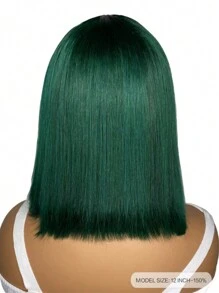 12英寸1b/綠色直髮假髮13x4全綁扣假髮露綻短髮奧布雷假髮 - S1/Green - 查看 6