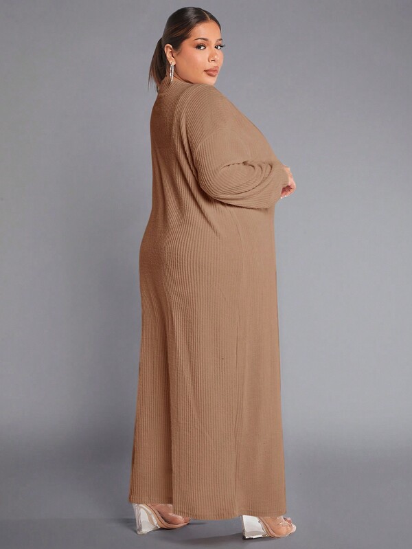 SHEIN SXY Ensemble De Costume À Encolure Carrée Unie Grande Taille SHEIN