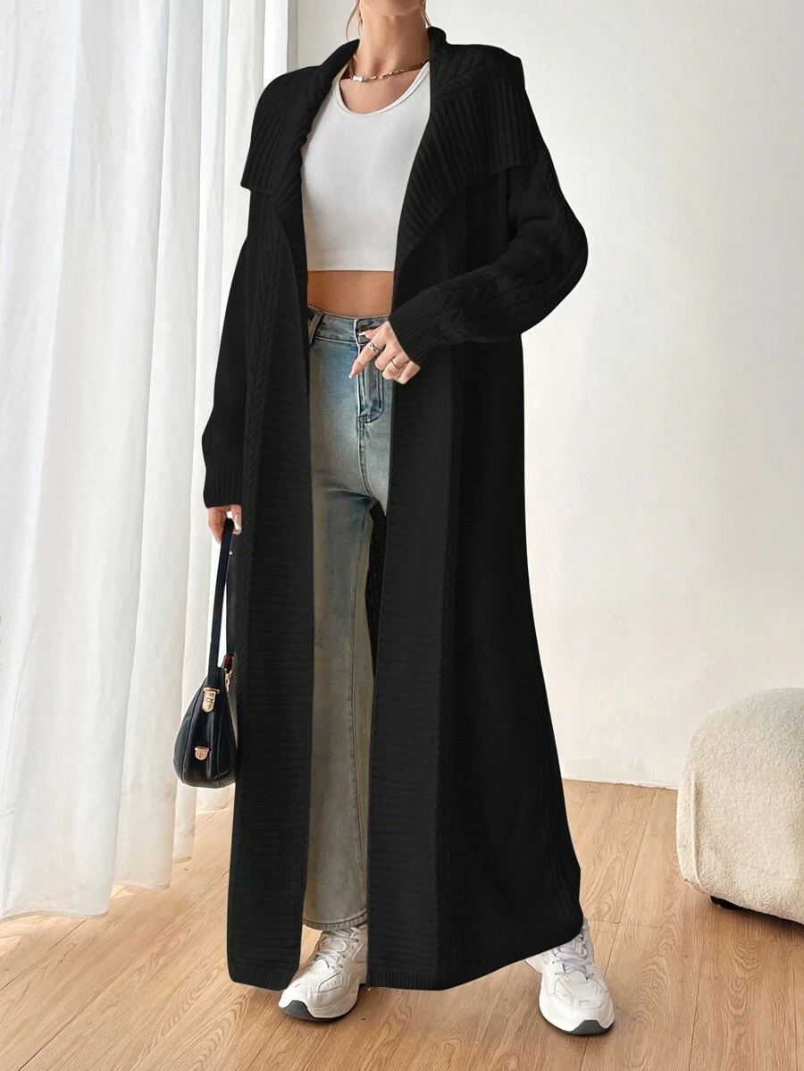 SHEIN EZwear Women's Fashion Solid Color Long Cardigan
