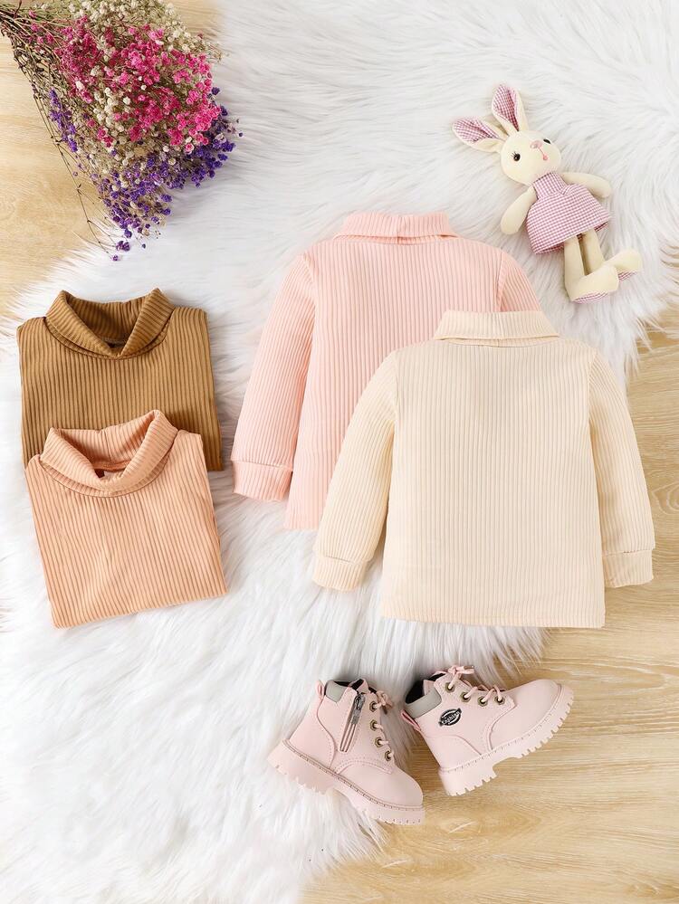 Baby Boy 4pcs Solid Turtleneck Tee