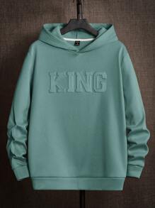 Manfinity NXTstreet Men's Letter Embossed Hoodie - Green - View 1