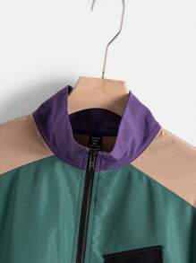 SHEIN EZwear Chaqueta Tejida Con Bloques De Color Para Mujer Talla Grande