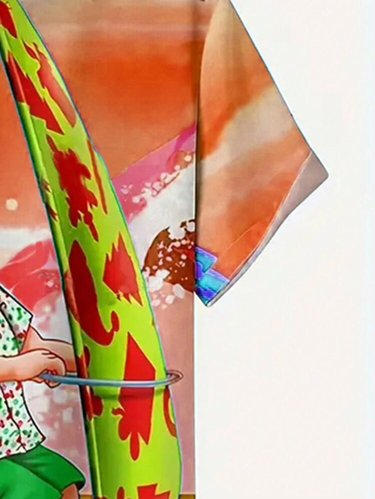 Men's Plus Size Christmas Print Shirt