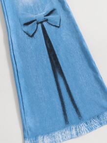 SHEIN Tween Girl 3pcs Jeans-Look Flared Trousers - Multicolor - View 5