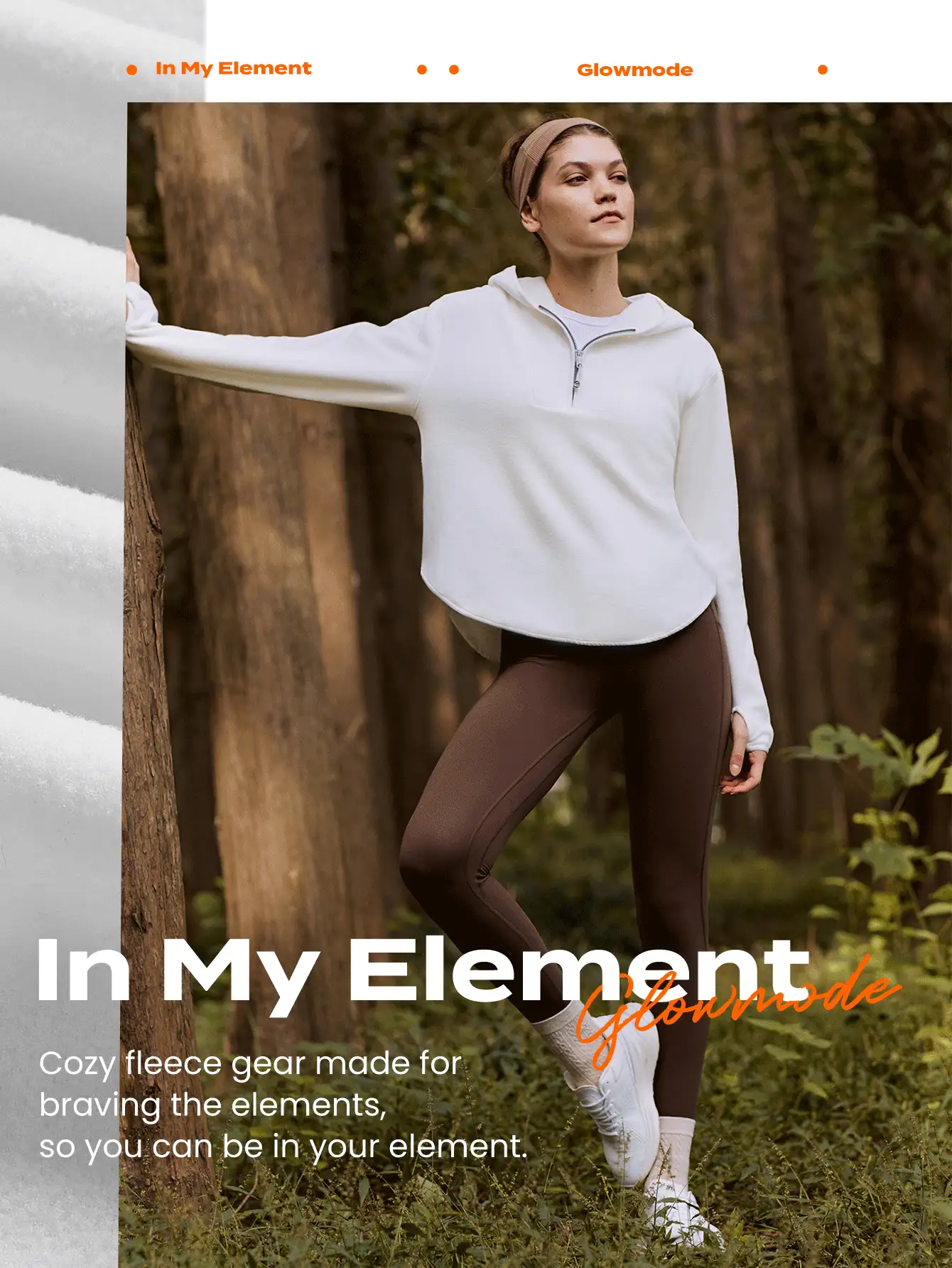 GLOWMODE Thin Polar Fleece Motivate Half-Zip Relaxed Hip Length Pullover Hoodie Comfortable Warm Fall Winter