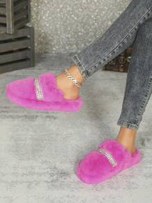 Women's Fashionable Indoor Slippers - Hot Pink - View 1